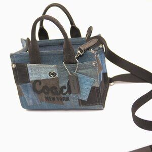 Coach Brand  Denim Patchwork Cargo Tote Bag